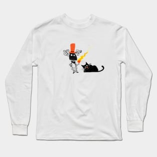 Mister Flaming Heart and Mister Cat Long Sleeve T-Shirt